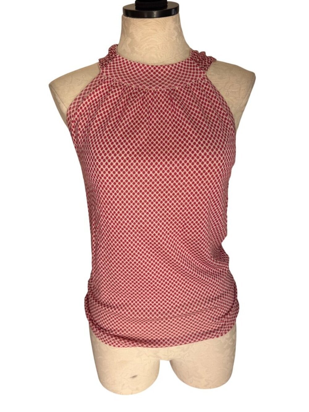 Christian Dior Womens Sleeveless Gingham Halter-neck Top Tie Size 10 Pink